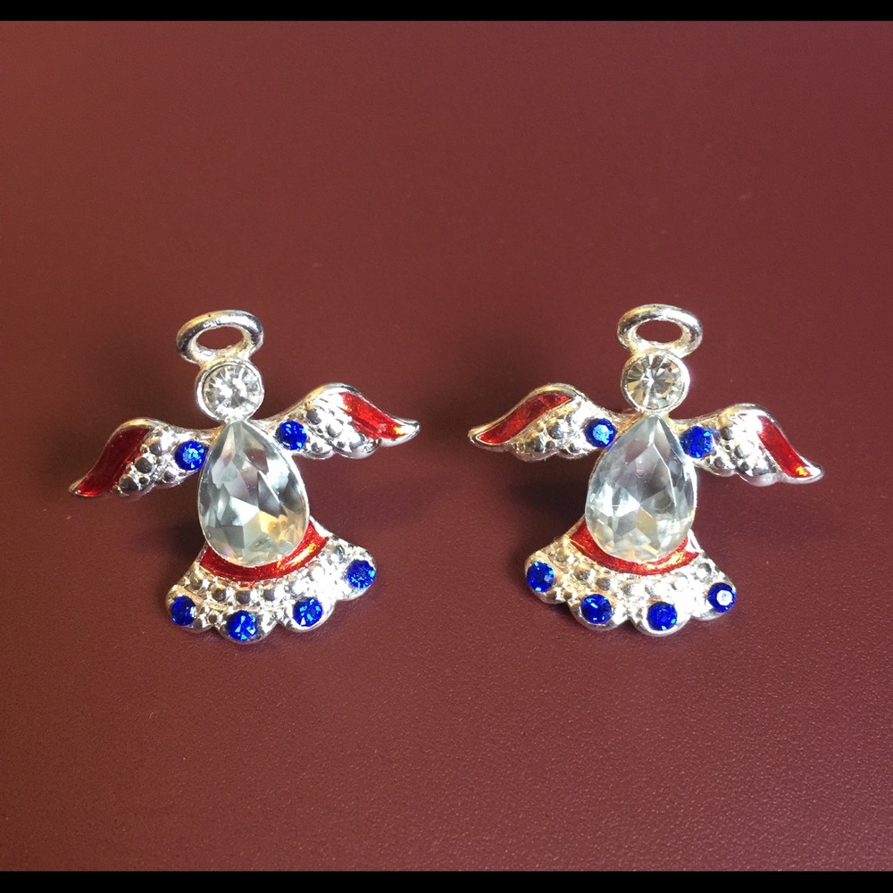 Patriotic Guardian Angel lapel tac pins (2)